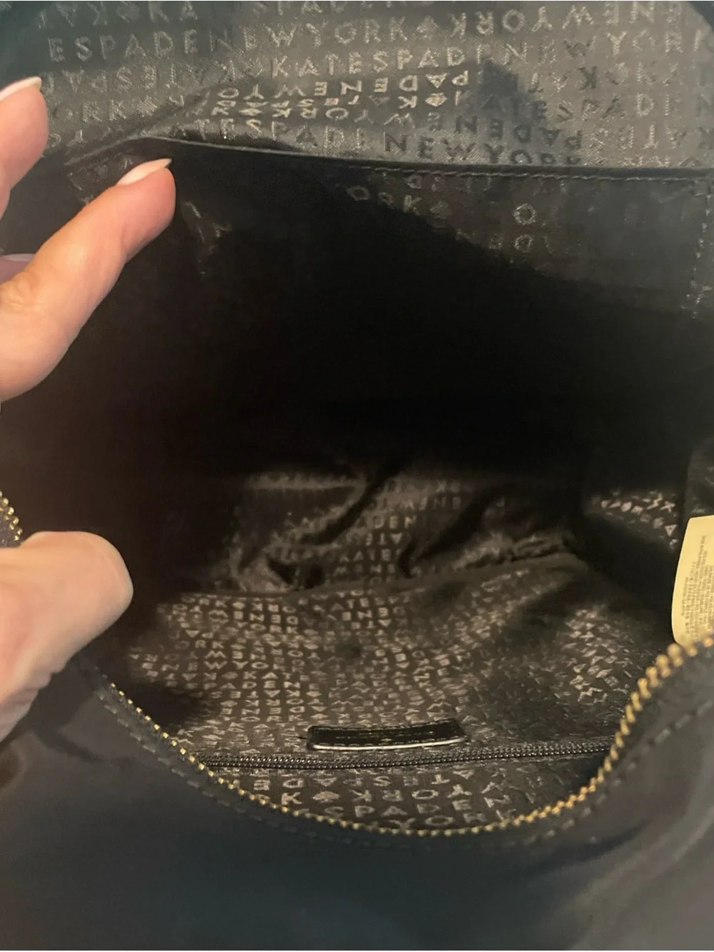 kate spade Black Nylon Backpack with Gold Hardware